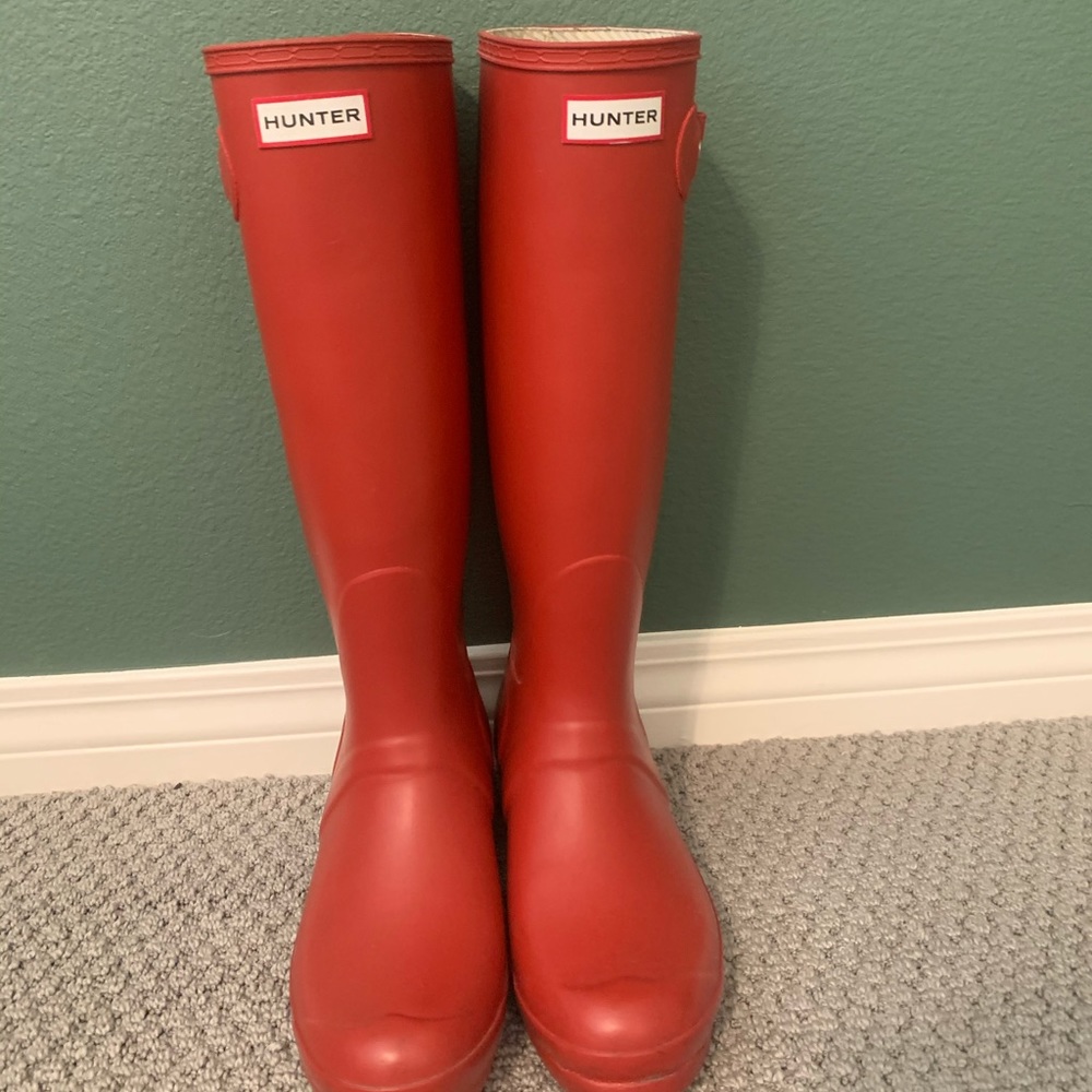 Tall Red Hunter Rain Boots